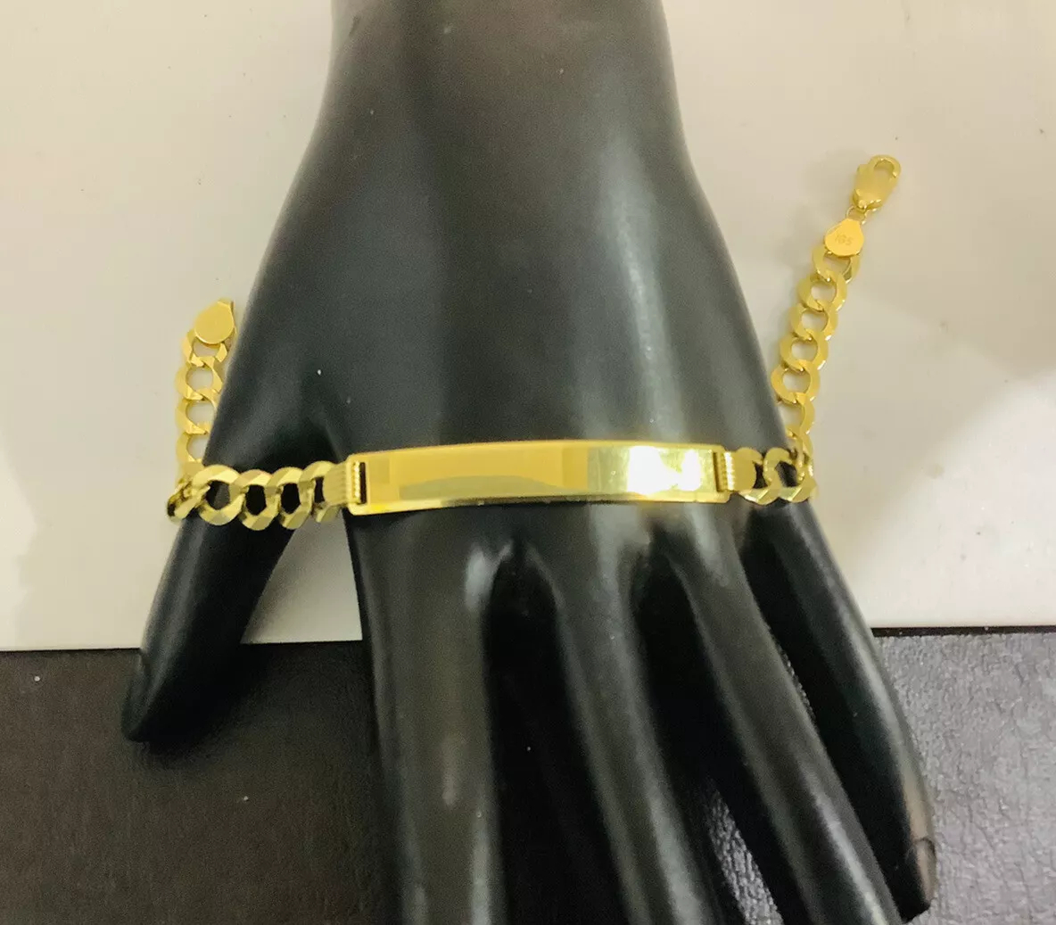 Men’s ID curb. link bracelet 9" - Image 3