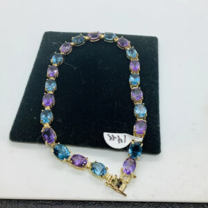 22ct gemstone tennis line bracelet 8”