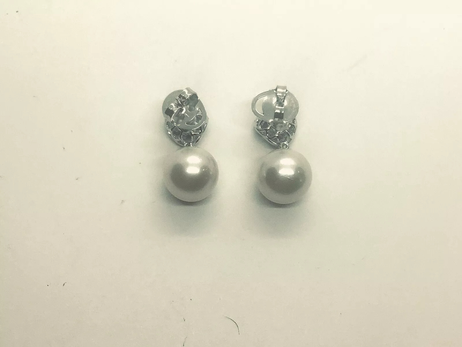 South Sea Pearl, Tanzanite Diamond Dangle Earrings - Image 8