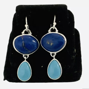 Blue Turquoise Dangling Statement Earrings