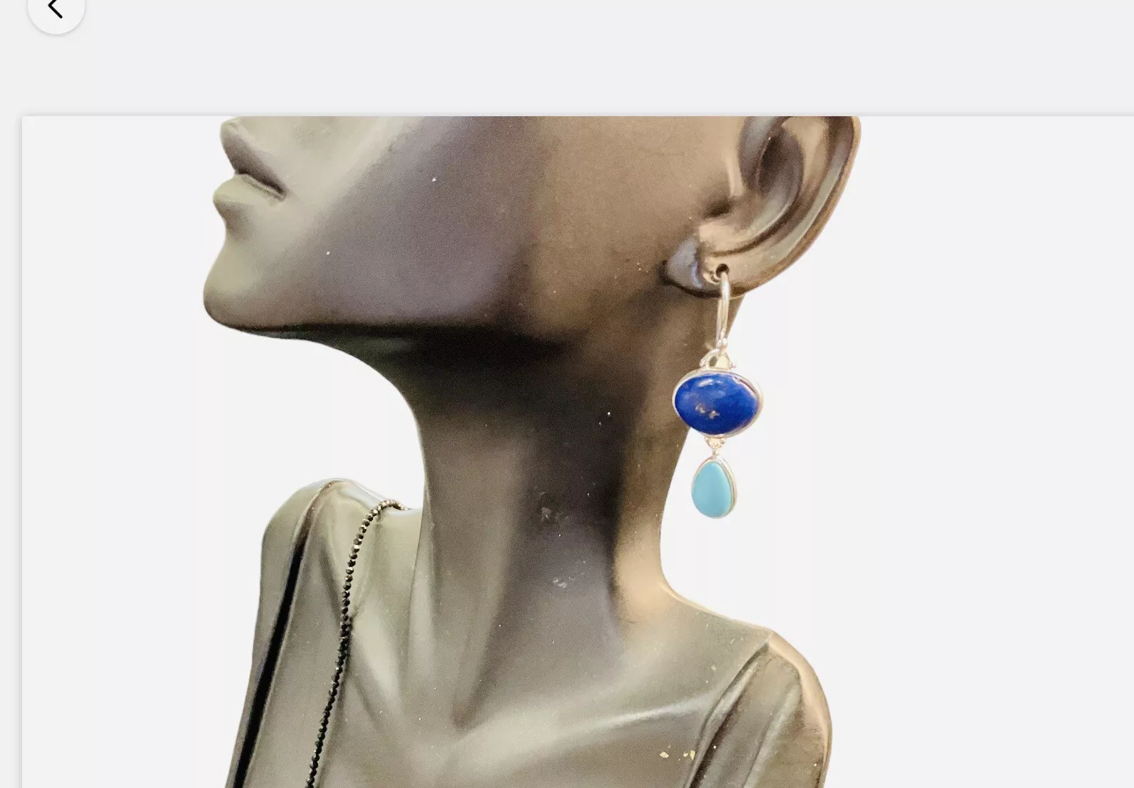 Blue Turquoise Dangling Statement Earrings - Image 3