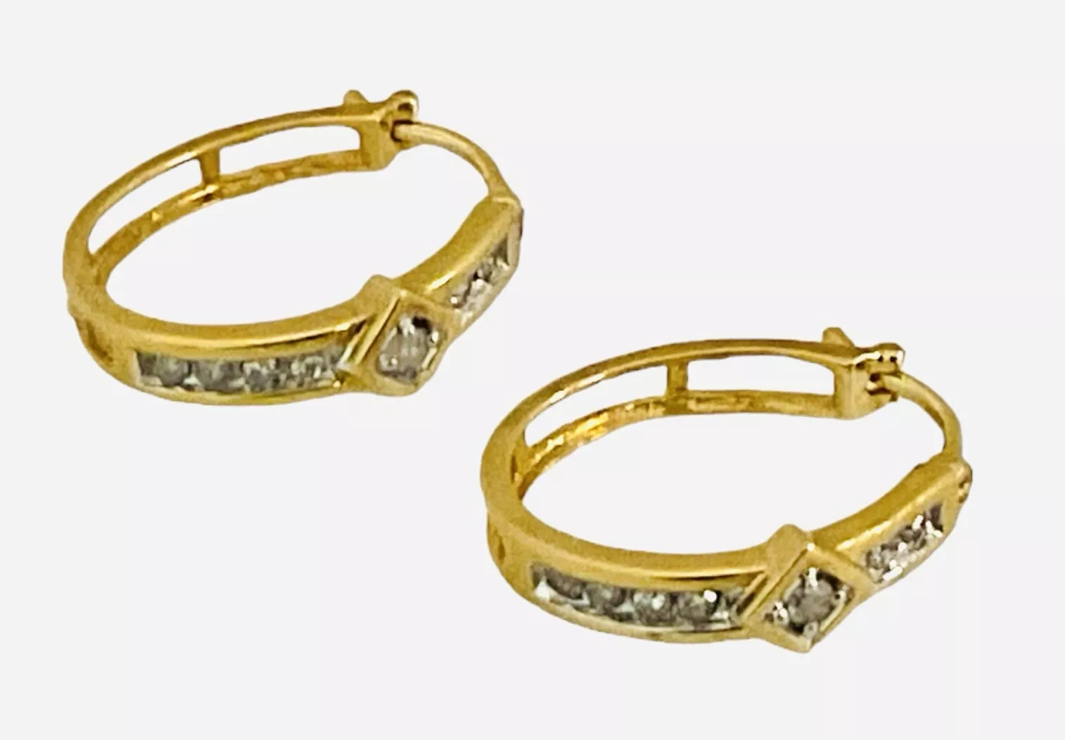 Diamond Small Size Huggie Hoop Earrings