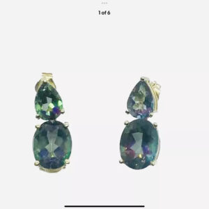 Mystic Topaz 3ct tw Post Earrings