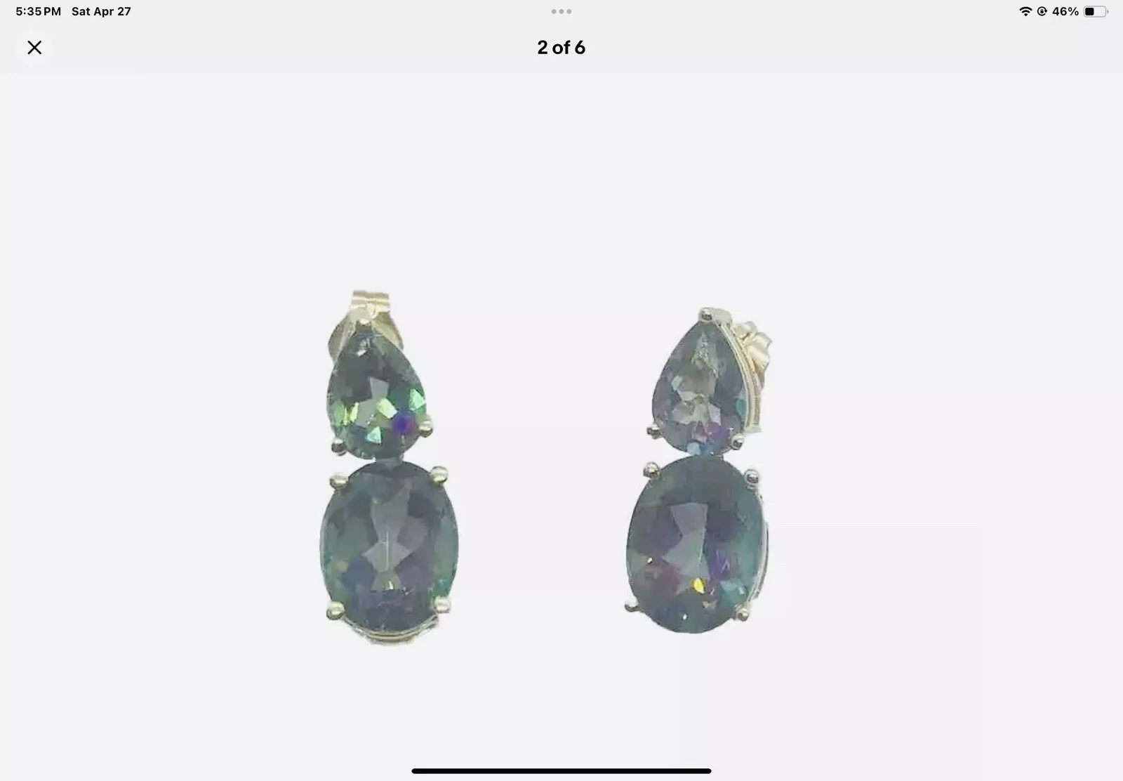 Mystic Topaz 3ct tw Post Earrings - Image 2