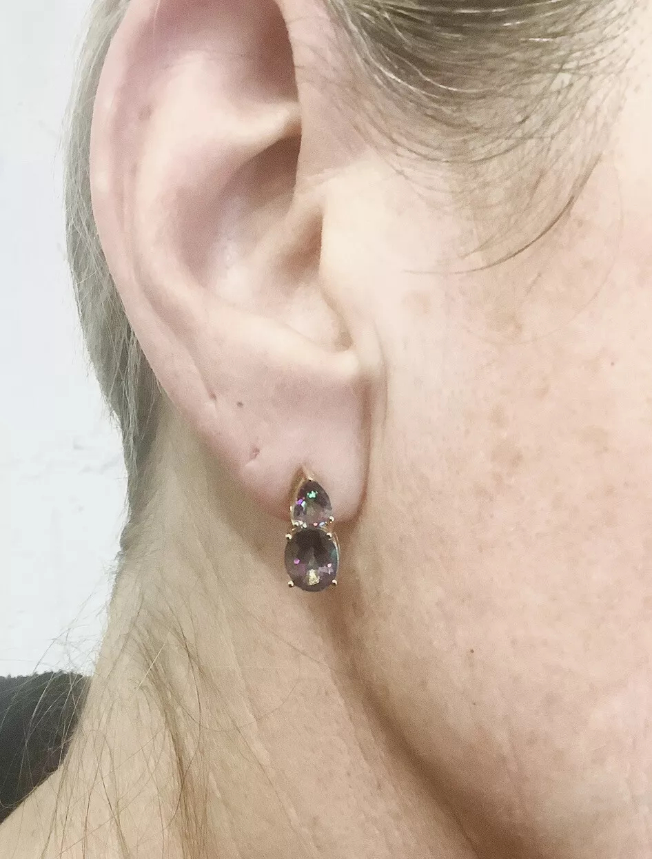 Mystic Topaz 3ct tw Post Earrings - Image 4