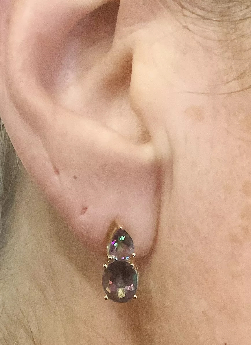 Mystic Topaz 3ct tw Post Earrings - Image 6