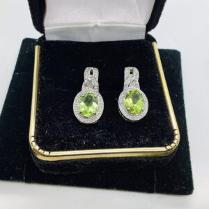 Peridot, Diamonds, Dangle Chandelier Earrings