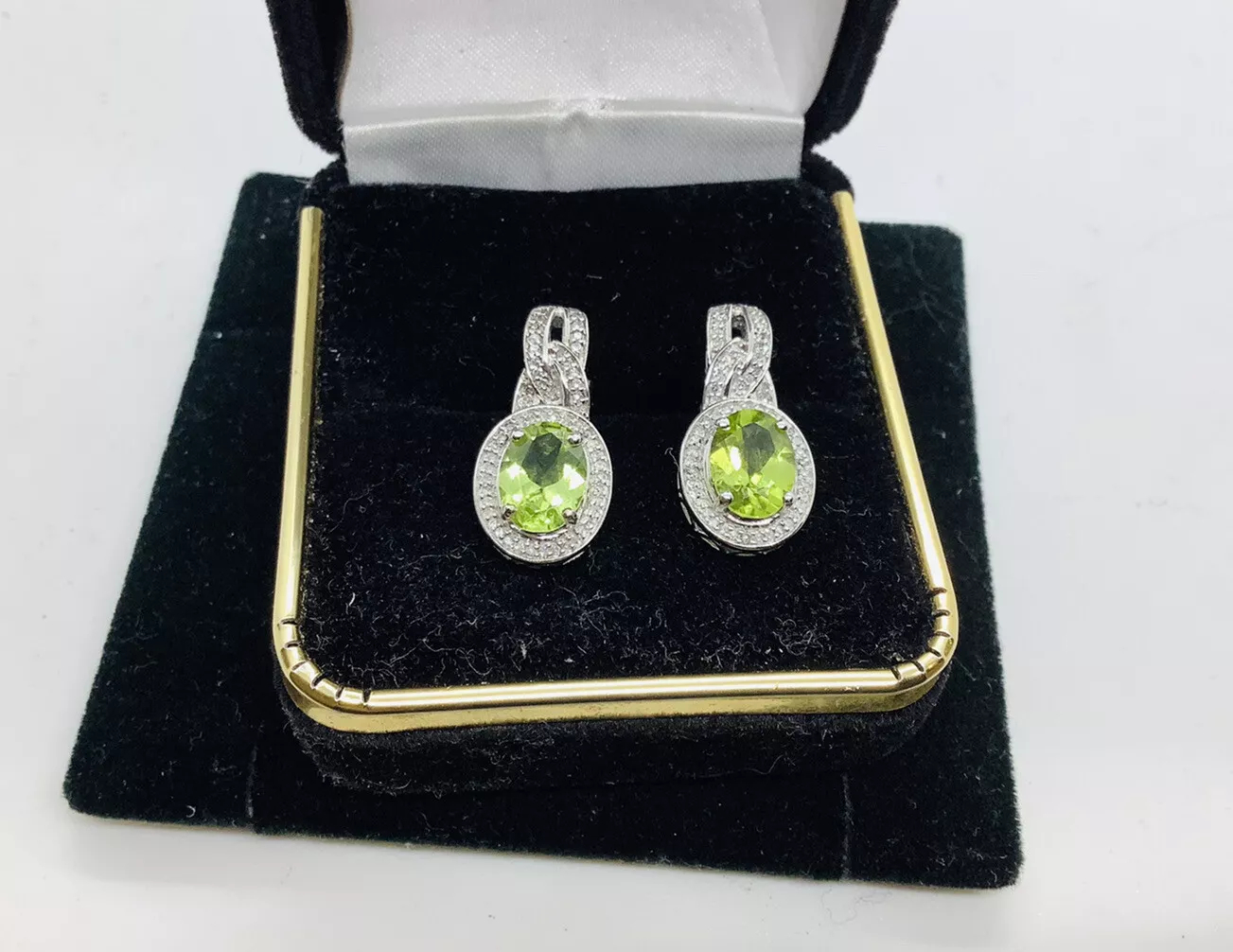 Peridot, Diamonds, Dangle Chandelier Earrings