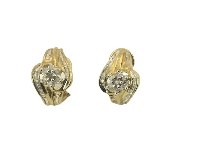 Vintage Diamond Cluster Earrings - Image 3