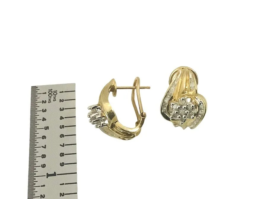 Vintage Diamond Cluster Earrings - Image 4