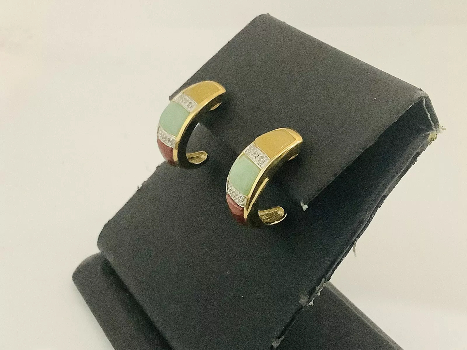 Vintage Jade vintage Dangle, post, earrings - Image 2