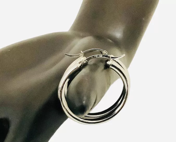 1” High Polish Classic Hoop Earrings 36mm - Image 2