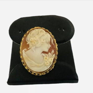 Antique Shell Cameo Victorian Pin Pendant