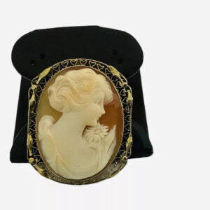 Antique Shell Cameo Victorian Pin. Pendant