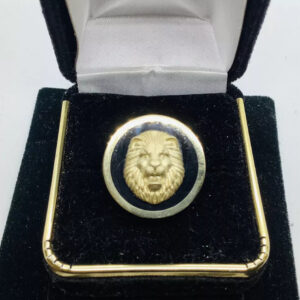 Italian gold Lion Men’s Statement gemstone ring