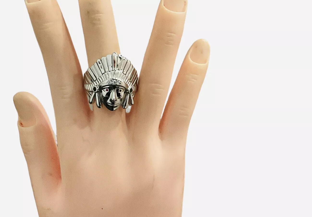 Indian Chief, Head Medium Size Men's Ring - Image 3