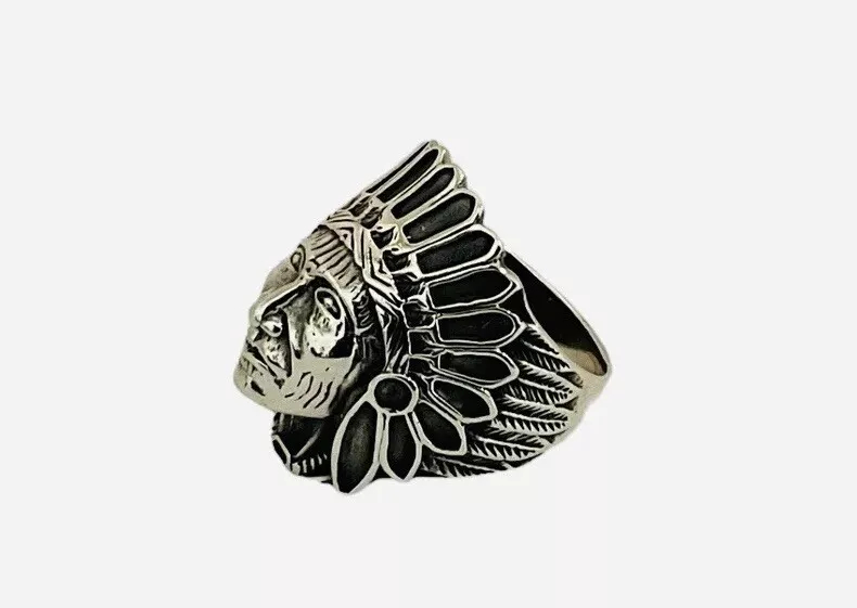 Indian Chief, Head Medium Size Men's Ring - Image 2
