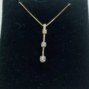 Three diamond, journey Necklace 18”