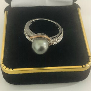 Tahitian Black Pearl Diamond, Statement Ring