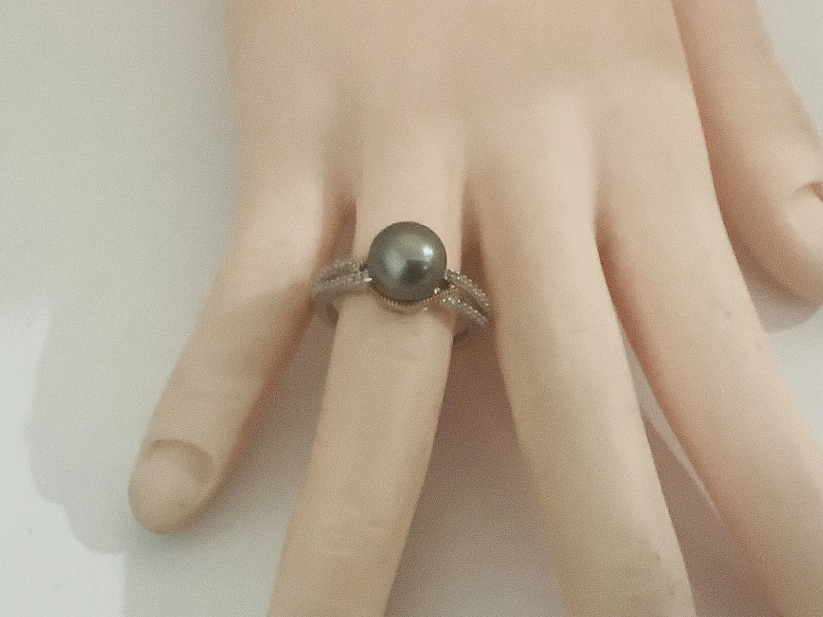 Tahitian Black Pearl Diamond, Statement Ring - Image 4