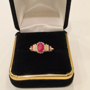 Ruby 1ct, Diamonds, Gemstone Ring
