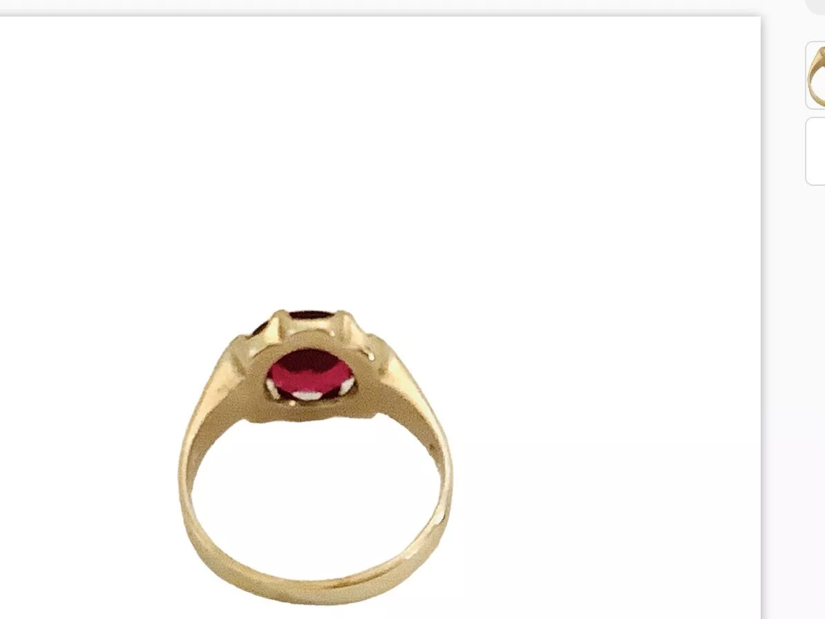 Vintage Garnet Gemstone Ring - Image 3