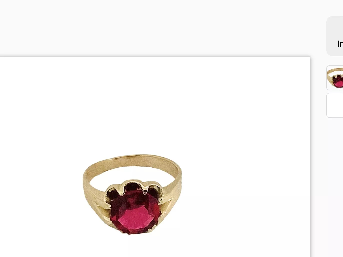 Vintage Garnet Gemstone Ring - Image 6