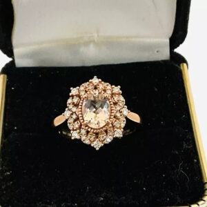 Morganite, Diamonds, Gemstone Ring
