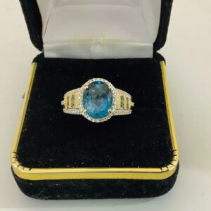 London Blue Topaz, Diamonds, Ring