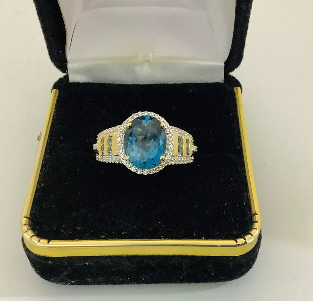 London Blue Topaz, Diamonds, Ring
