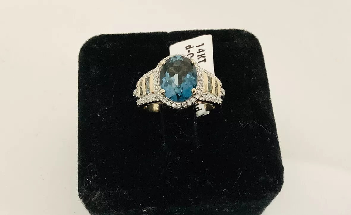 London Blue Topaz, Diamonds, Ring - Image 3