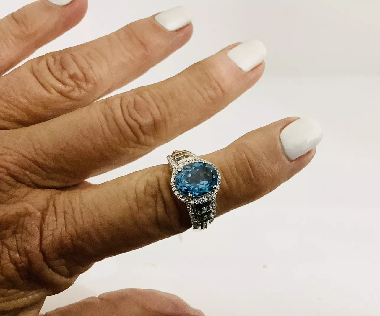 London Blue Topaz, Diamonds, Ring - Image 7