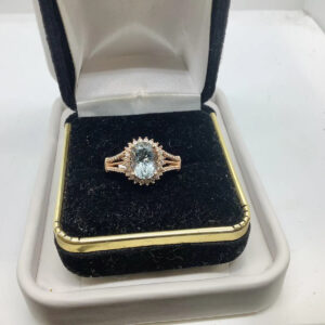 Aquamarine 2ct, Diamonds, Gemstone Ring
