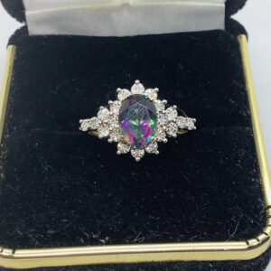 Mystic Topaz Diamonds, Gemstone Ring