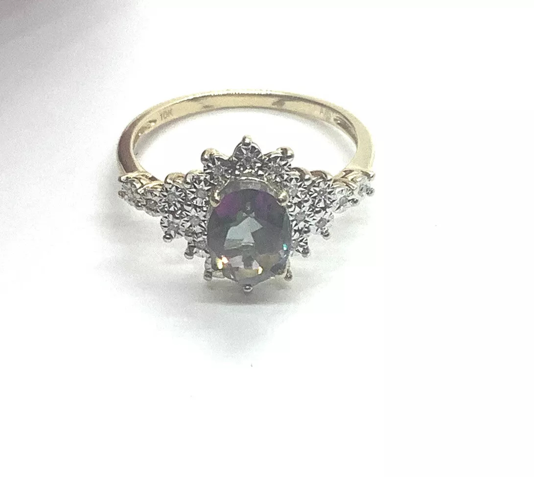 Mystic Topaz Diamonds, Gemstone Ring - Image 5