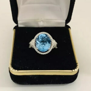 Blue Topaz Gemstone, Cocktail Ring