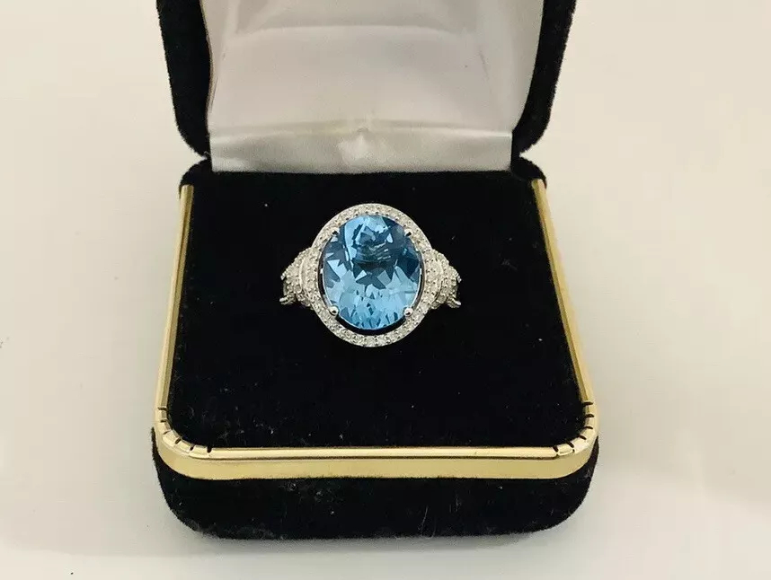 Blue Topaz Gemstone, Cocktail Ring