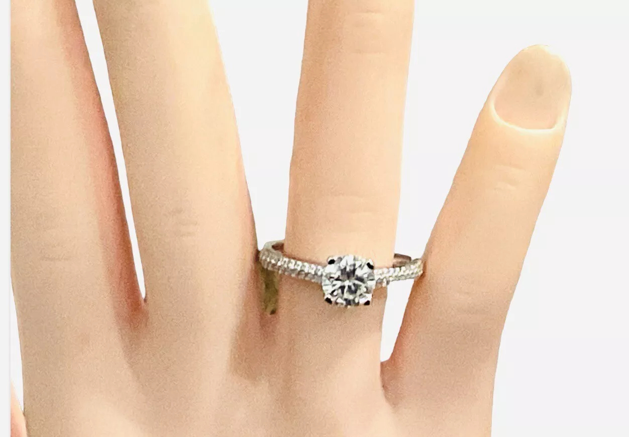 1ct Round Moissanite Certified Engagement Ring - Image 2