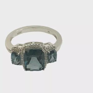 London Blue Topaz, Past Present Future Ring