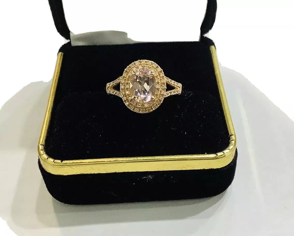 Morganite, Diamonds, Gemstone Ring
