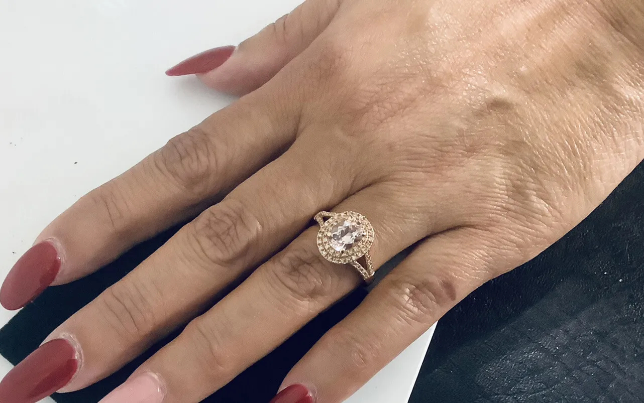 Morganite, Diamonds, Gemstone Ring - Image 5
