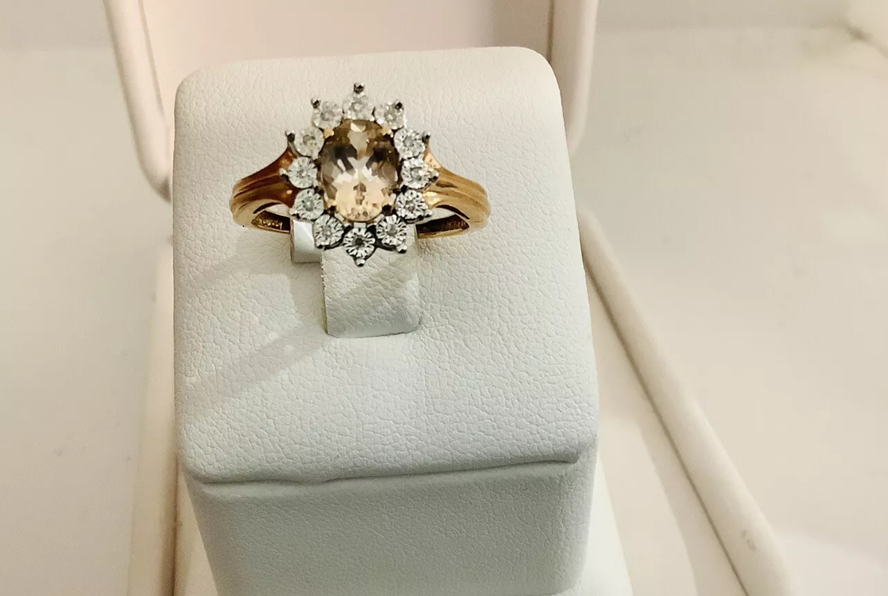 Morganite, Diamonds ballerina gemstone ring - Image 2