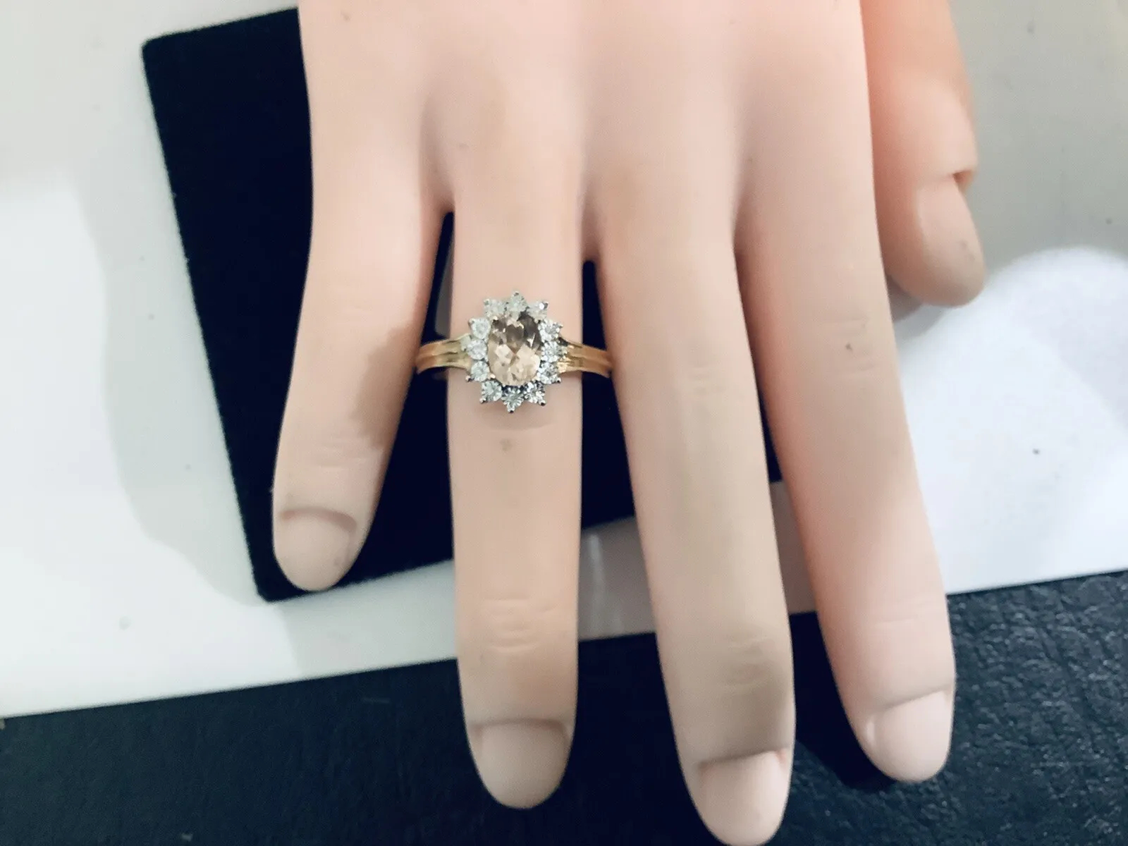 Morganite, Diamonds ballerina gemstone ring - Image 4