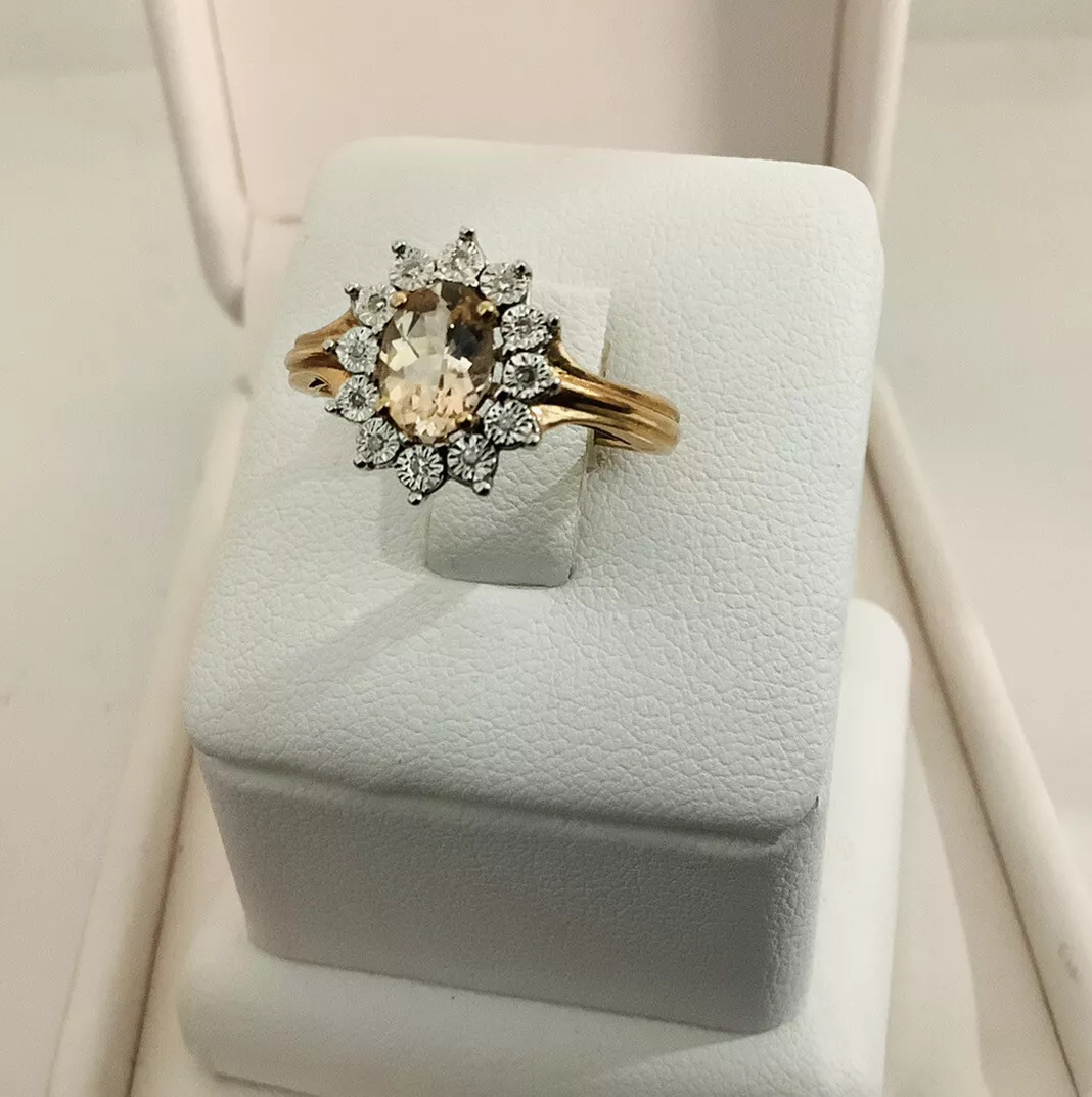 Morganite, Diamonds ballerina gemstone ring - Image 5