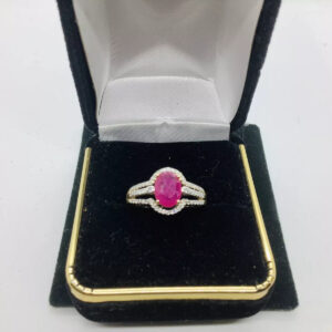 Ruby Diamonds Gemstone Solitaire Ring .1.5ctw