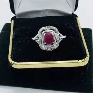 Ruby Filigree diamonds, Gemstone Ring