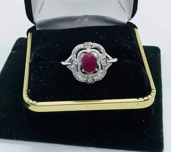 Ruby Filigree diamonds, Gemstone Ring