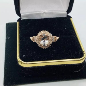 Morganite, Diamonds, Gemstone Ring
