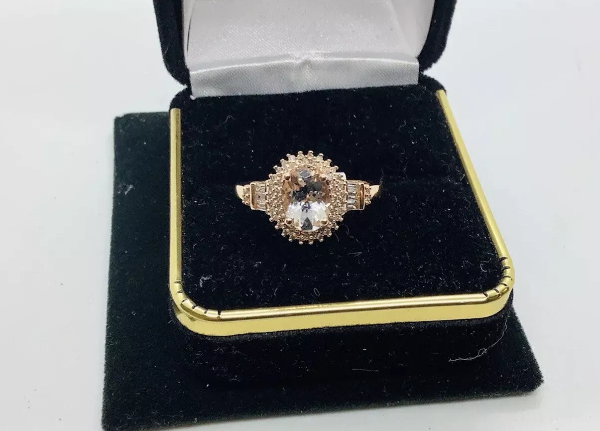 Morganite, Diamonds, Gemstone Ring