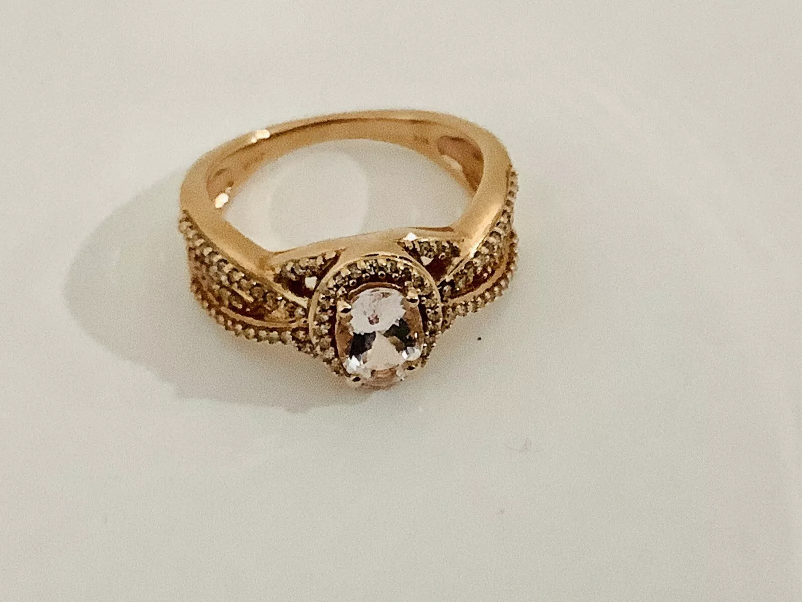 Morganite, Diamonds, Gemstone Ring